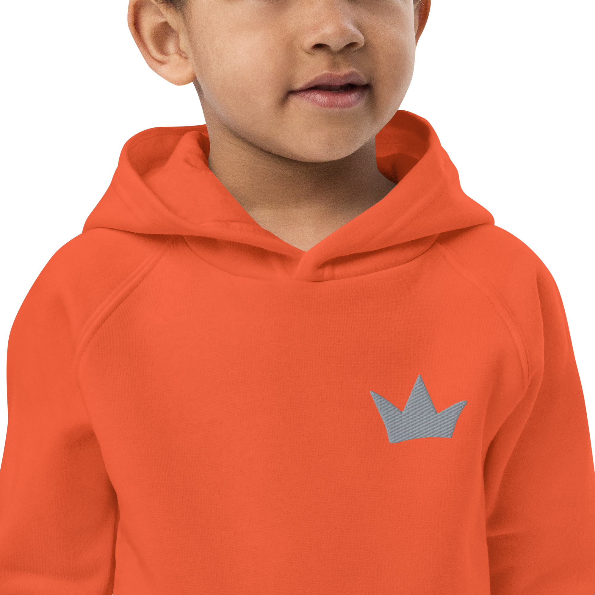 Crown embroidered kids eco hoodie