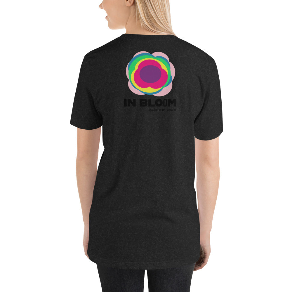 In Bloom black unisex eco tee for teen's & adults